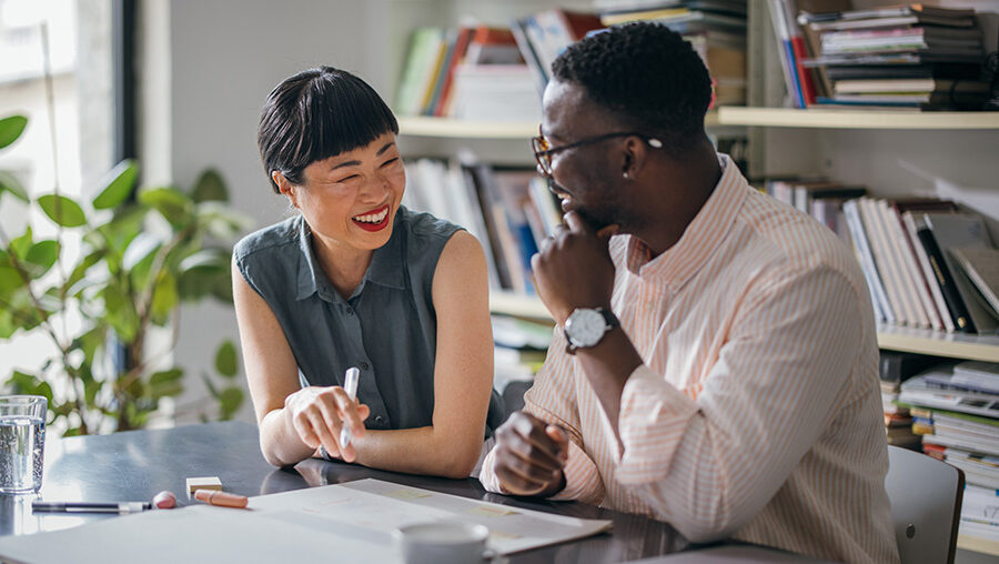 two business people having a coversation