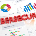 cybersecurity word on paper documents