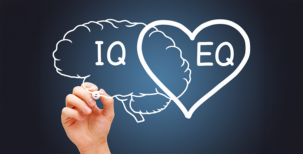 brain with IQ in it and heart with EQ in it