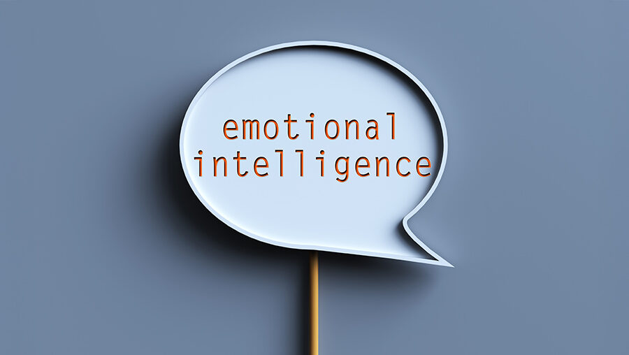 Speech bubble with words emotional intelligence