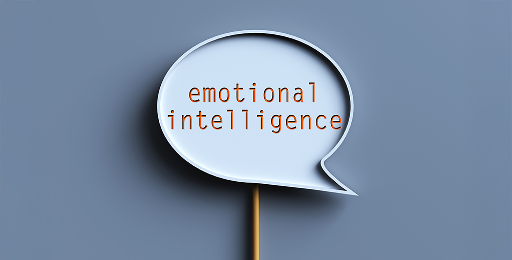 Speech bubble with words emotional intelligence