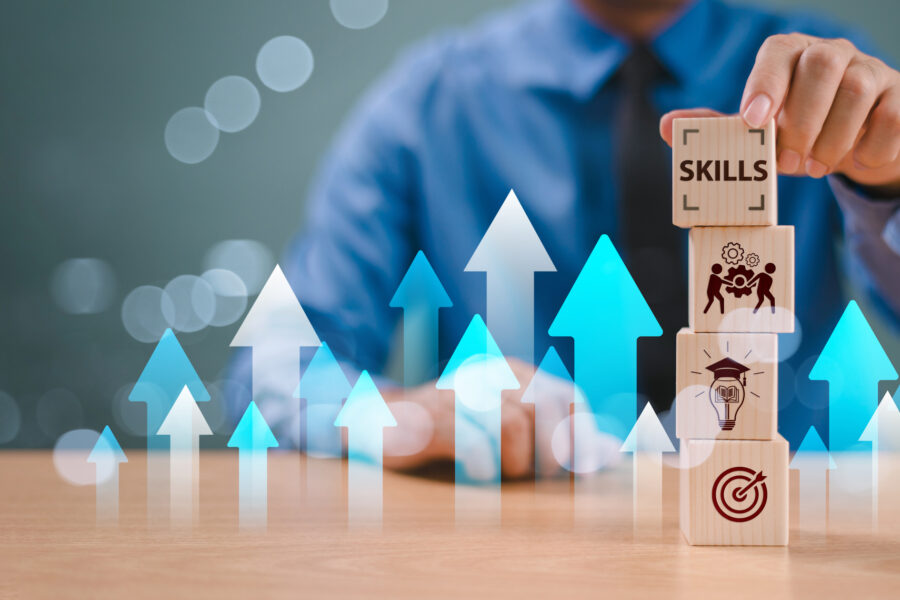 building blocks and upward arrows